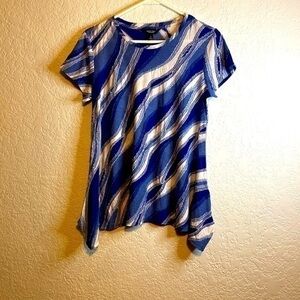 SIMPLY Vera Vera Wang two tone blue white rare shirt small